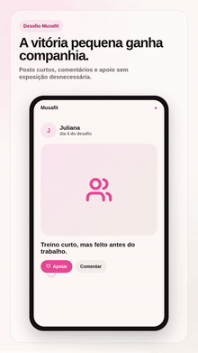 Demonstração de posts da comunidade Musafit.